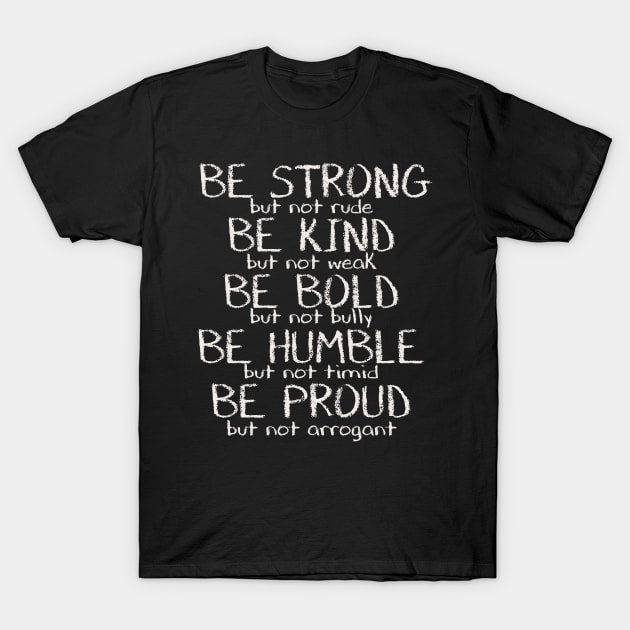 Be Strong Motivational Quote T-Shirt by NimbleMuse